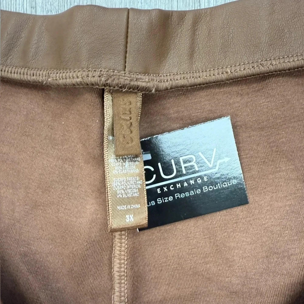 Skims Light Brown Faux Leather Biker Shorts - Size 3x